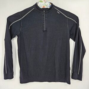 Tasc Performance Sweater Mens Large Quarter Zip Pullover Black Casual Bamboo